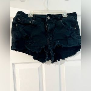 Black mini shorts
